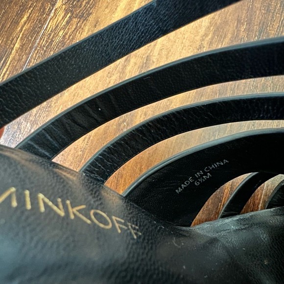 REBECCA MINKOFF Randi Leather Pointed-Toe Pumps in Black Leather - Picture 8 of 11